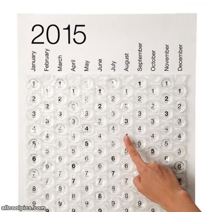 Cool Bubble Wrap Calendar