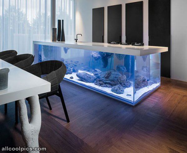 Cool Kitchen Island Aquarium