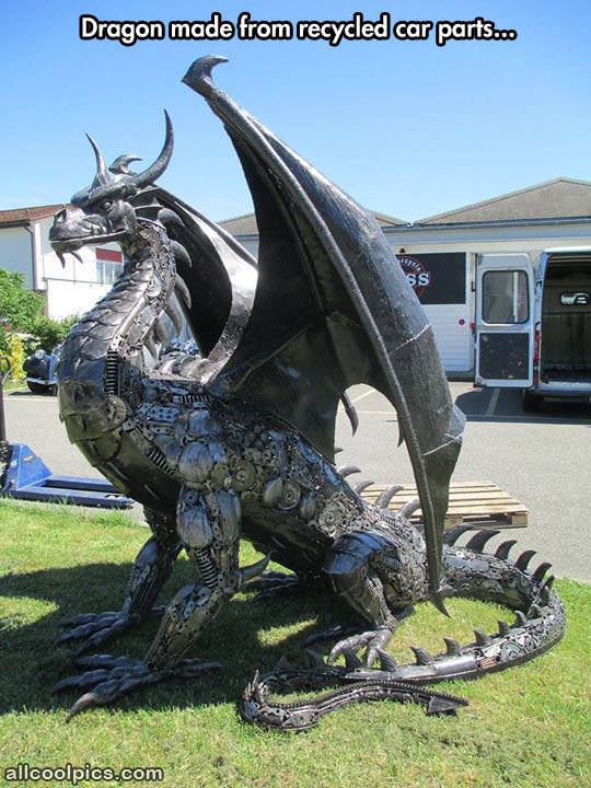 Dragon Made From Car Parts