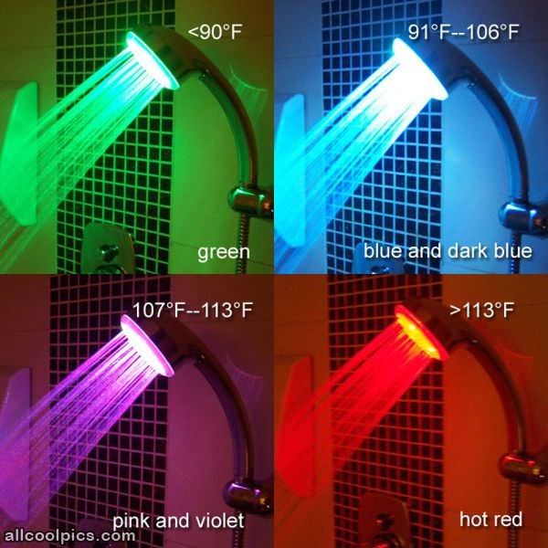 Led Light Shower Temp