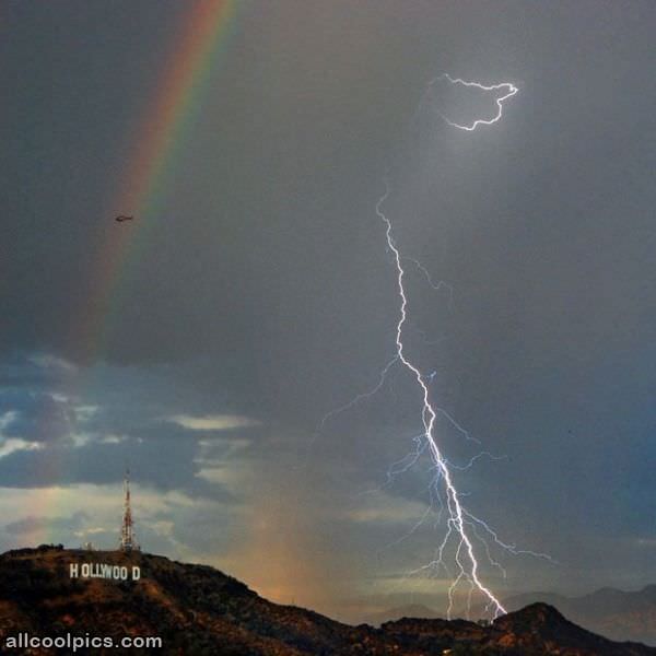 Rainbow And Lightning